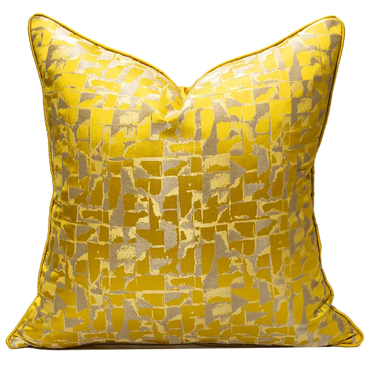 Golden Geometric Square Pillowcase for Home Decor